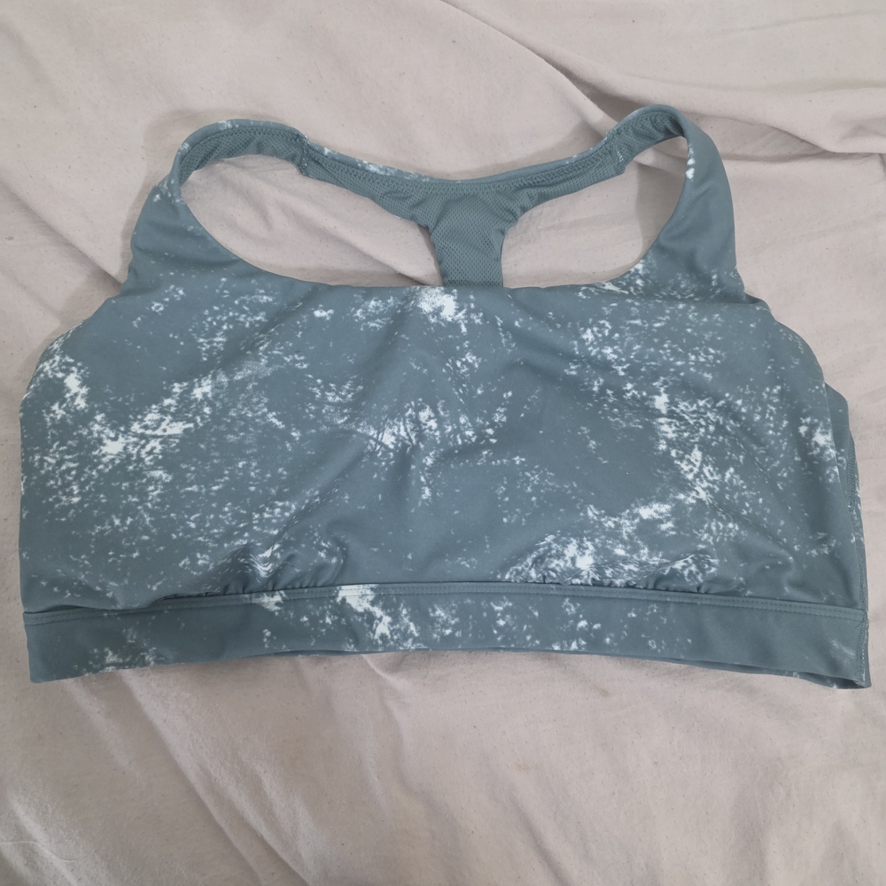 All in Motion Teal Patterned Sports Bra